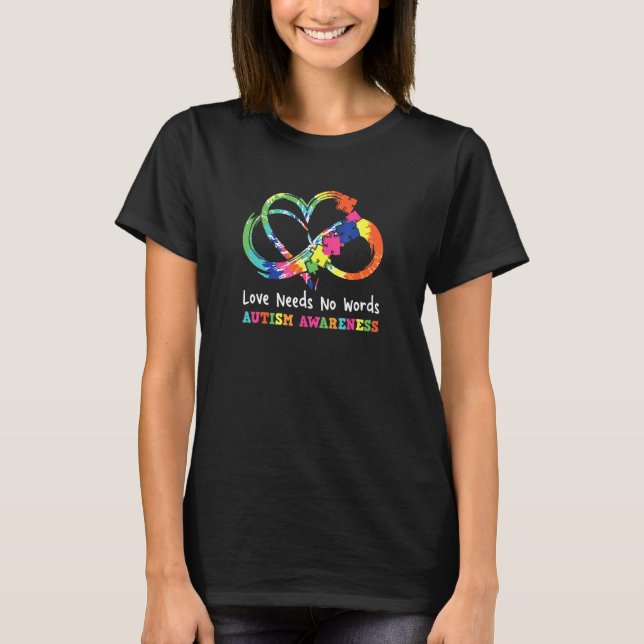 Camiseta O Amor Não Precisa de Palavras Quebra-Cabeça do Co (Frente)