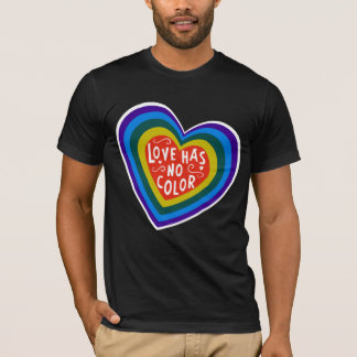 Camiseta O amor não tem nenhuns anti-racismo/discriminação
