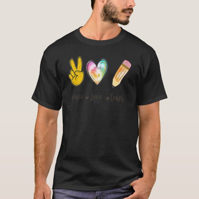 Camiseta O Amor Pela Paz Ensina De Volta Ao Tema Da Secura  (Frente)