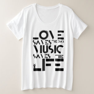 CAMISETA O AMOR SALVA O DIA EM QUE A MÚSICA SALVA A VIDA