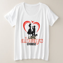 Camiseta O amor 💖 sempre escolhe o T-Sh básico de tamanho