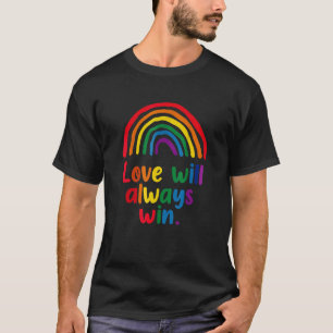 Camiseta O amor sempre ganhará Pride Rainbow criança LGBT
