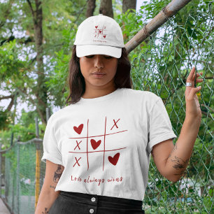 Camiseta O Amor Sempre Vence Citação l Coração Vermelho Div