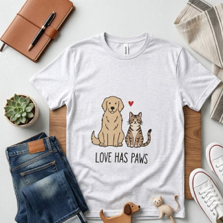 Camiseta O Amor Tem Patas | Ilustrações Minimalistas de Cac