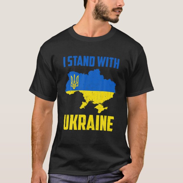 Camiseta O Amor Ucraniano Que Eu Defendo Com A Ucrânia Afas (Frente)