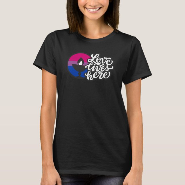 Camiseta O amor vive aqui, LGBTQ Unitário e Universal (Frente)