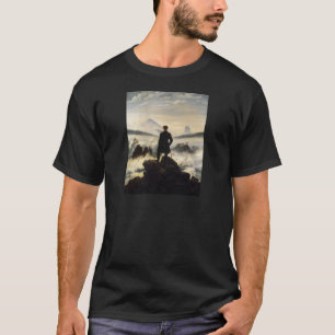 Camiseta O andarilho acima do mar da névoa