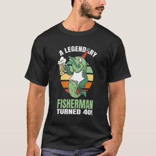 Camiseta O Angler Legendário Da aniversário de 40 anos Mens