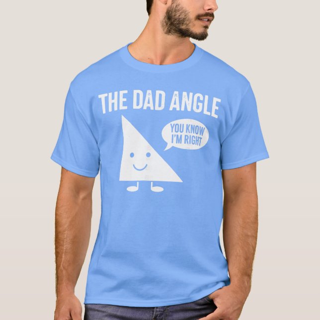Camiseta O Ângulo do Pai Matemática Divertida retrô (Frente)