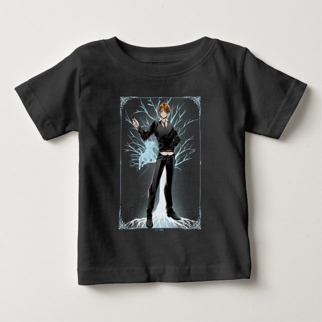Camiseta O anime Ron Weasley Jack Russell Terrier Patronus (Frente)