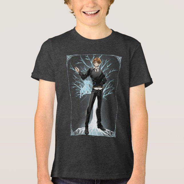 Camiseta O anime Ron Weasley Jack Russell Terrier Patronus (Frente)