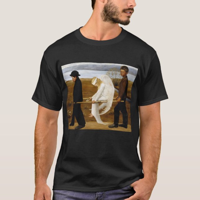 Camiseta O Anjo Ferido pela pintura de Hugo Simberg, 1903 (Frente)
