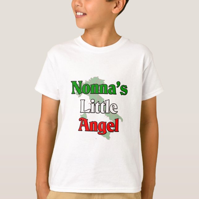 Camiseta O anjo pequeno de Nonna (avó italiana) (Frente)