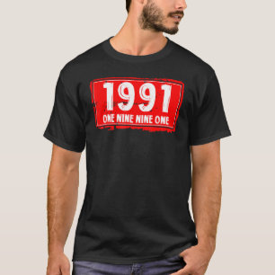 Camiseta O Ano de Nascimento de 1991 para Homens e Mulheres