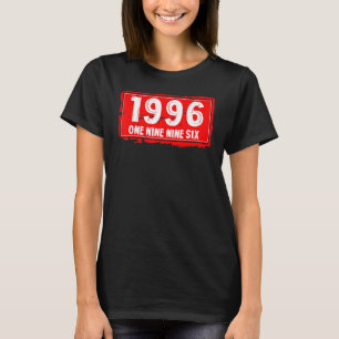 Camiseta O Ano de Nascimento de 1996 para Homens e Mulheres