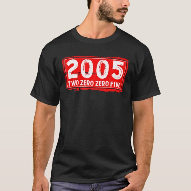 Camiseta O Ano De Nascimento De 2005 Para Homens E Mulheres (Frente)