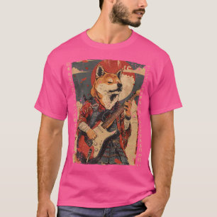 Camiseta O Antigo Cão Trabalho de arte Samurai Japonês A Re