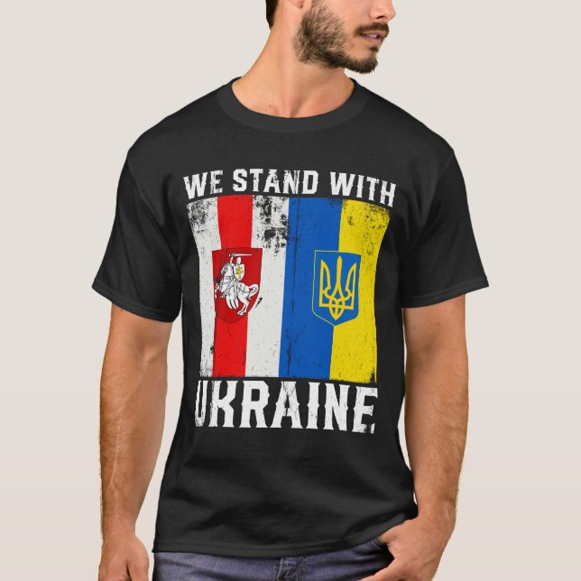 Camiseta O apoio da Bielorrússia à Ucrânia (Frente)