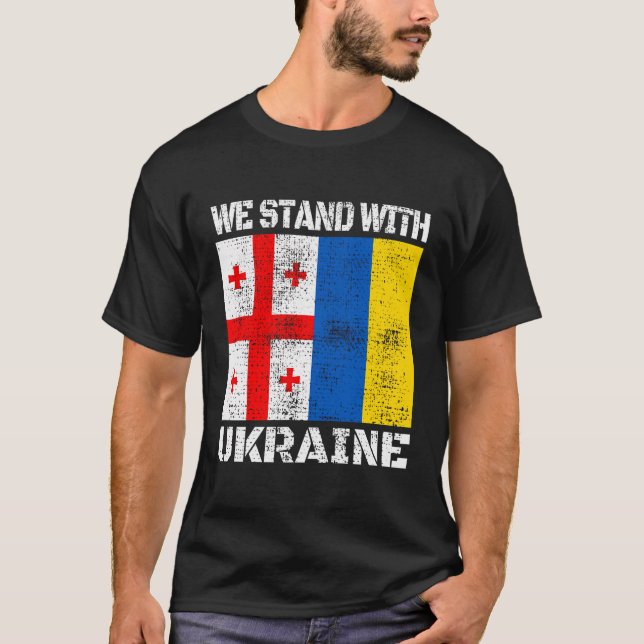 Camiseta O apoio georgiano à Ucrânia (Frente)