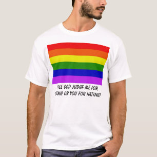Camiseta o arco-íris, deus julgá-lo-á me para amar ou FO…