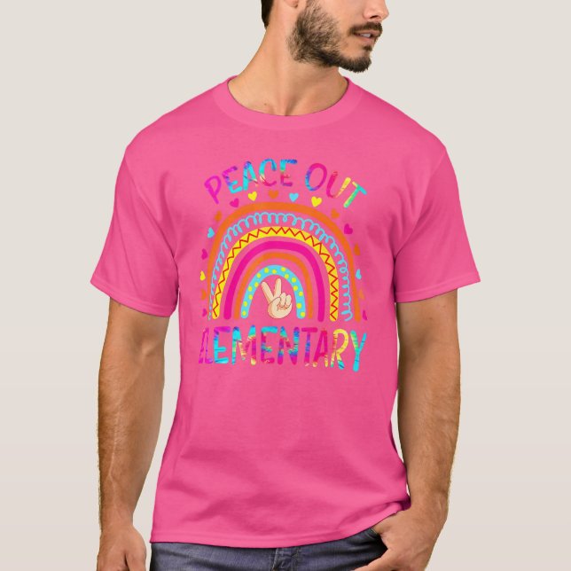 Camiseta O Arco-Íris Elementar Da Paz No Dia Passado Da Esc (Frente)
