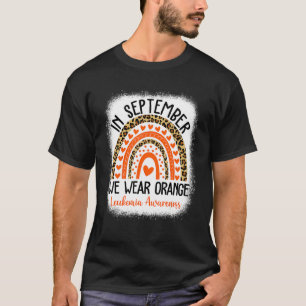 Camiseta O Arco-Íris Em Setembro Veste A Leucemia Laranja C