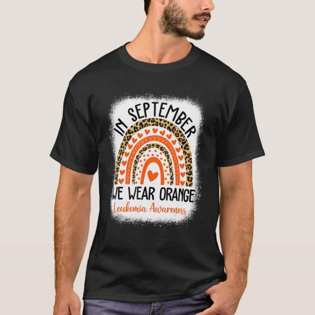 Camiseta O Arco-Íris Em Setembro Veste A Leucemia Laranja C (Frente)