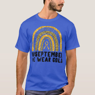 Camiseta O Arco-Íris Em Setembro Vestimos Cancer Dourado Da