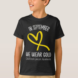 Camiseta O Arco-Íris Em Setembro Vestimos Cancer Dourado Da