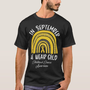 Camiseta O Arco-Íris Em Setembro Vestimos Cancer Dourado Da