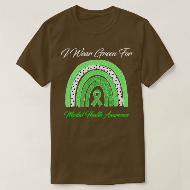 Camiseta O Arco-Íris Eu Visto Verde Para Sensibilização Par (Frente do Design)