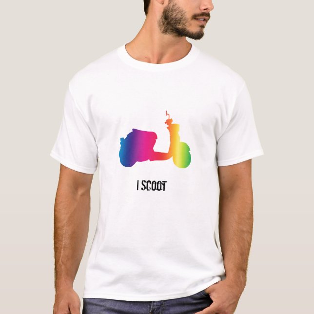 Camiseta o arco-íris scoot, (Frente)