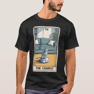 Camiseta O Aspirador Robô The Chariot Gato Tarot Divertido