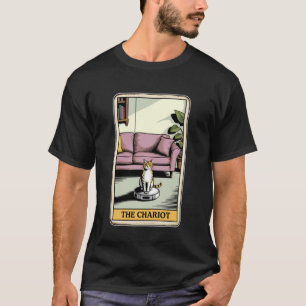 Camiseta O Aspirador Robô The Chariot Gato Tarot Divertido
