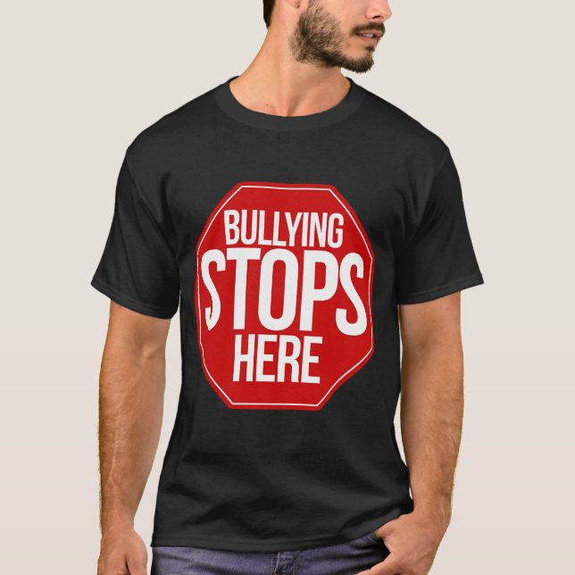 Camiseta O assédio pára aqui nenhum bullying permitido zona (Frente)