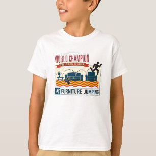 Camiseta O assoalho é lava. Campeão de salto da mobília.