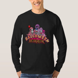Camiseta O Assustador do Halloween Provoca Horror Longo Sem