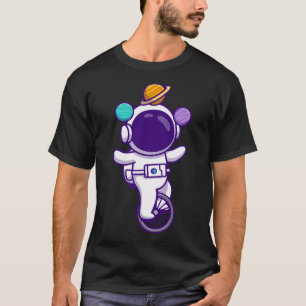 Camiseta O Astronauta Cute Dirige Bike