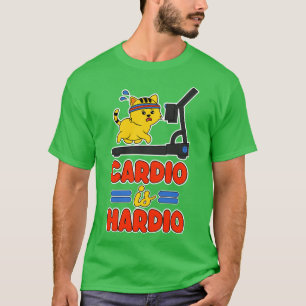 Camiseta O áudio é Hardio Funny Kawaii Cat em uma esteira