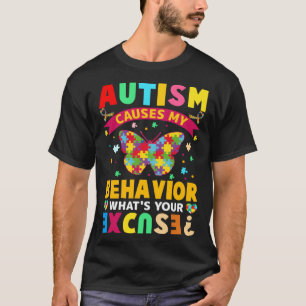 Camiseta O Autismo Causa Meu Comportamento Qual é Sua Descu