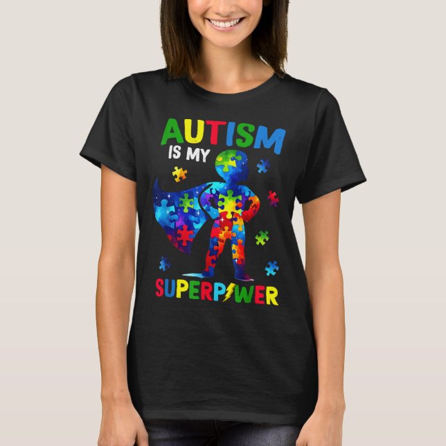 Camiseta O autismo é superpoder conscientização sobre autis (Frente)