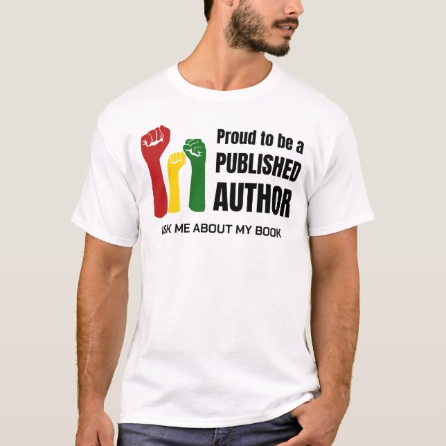 Camiseta O AUTOR NEGRO ORGULHOSO PERGUNTA-ME Sobre O Meu Li (Frente)