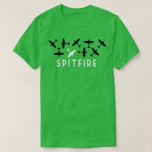 Camiseta O avião de combate do Spitfire RAF da Segunda Guer (Frente do Design)