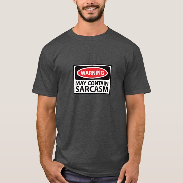 Camiseta O aviso pode conter sarcasmo (Frente)