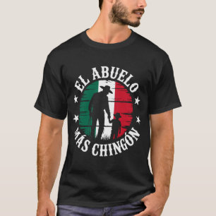 Camiseta O Avô Mais Chingon Melhor Avô Bandeira Mexicana