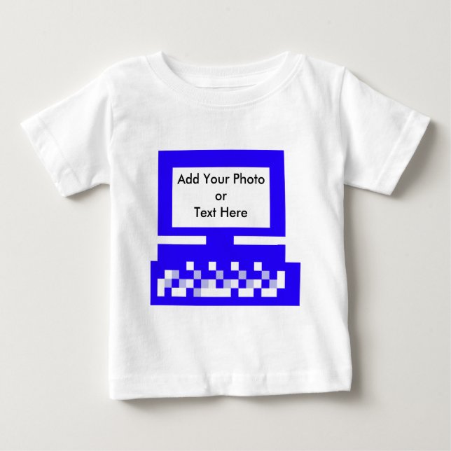 Camiseta O azul do computador das imagens da série do (Frente)