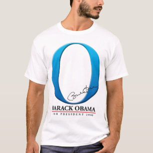 Camiseta O azul grande O - Barack Obama para o presidente