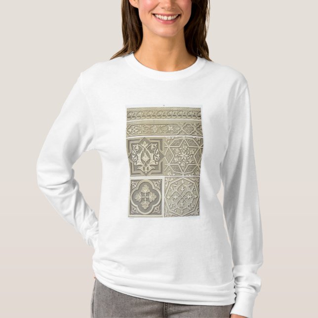 Camiseta O azulejo árabe projeta (o litho da cor) (Frente)