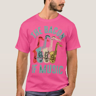 Camiseta O Bacon da Música Design Saxofone 1