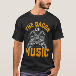 Camiseta O Bacon do Jogador 3 da Saxofone da Música